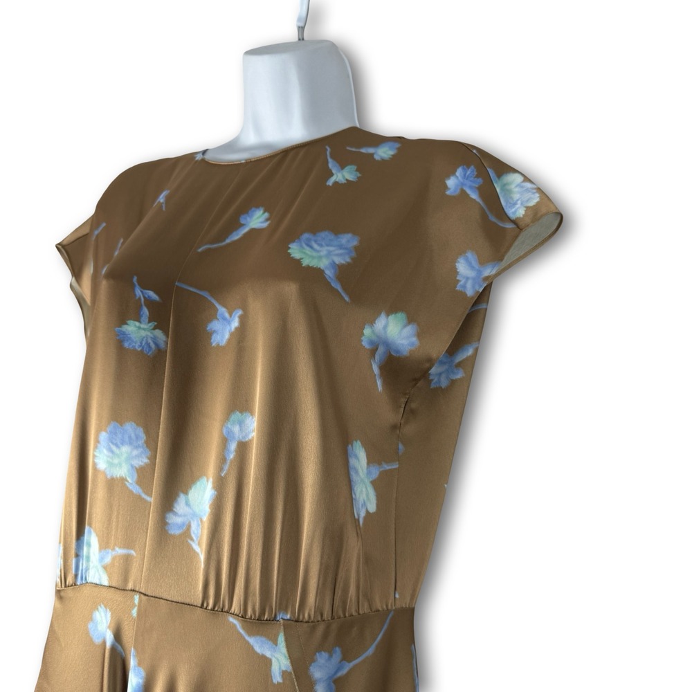 $495 Vince Womens Valentina Sea Carnation Cap Sleeve Long Dress Sz 6 - Picture 3 of 8